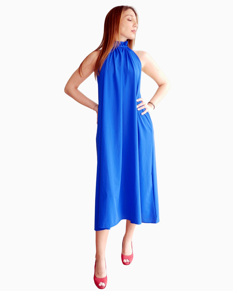 Halterneck Royal blue dress