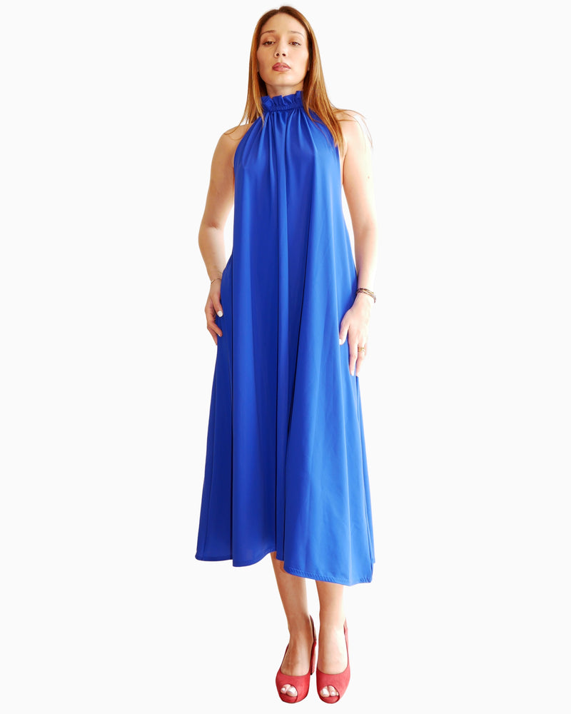 Halterneck Royal blue dress