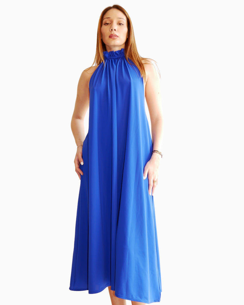 Halterneck Royal blue dress