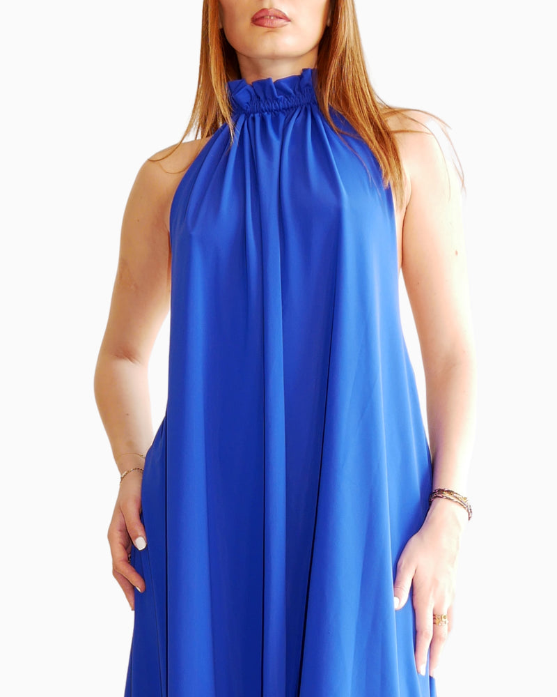 Halterneck Royal blue dress